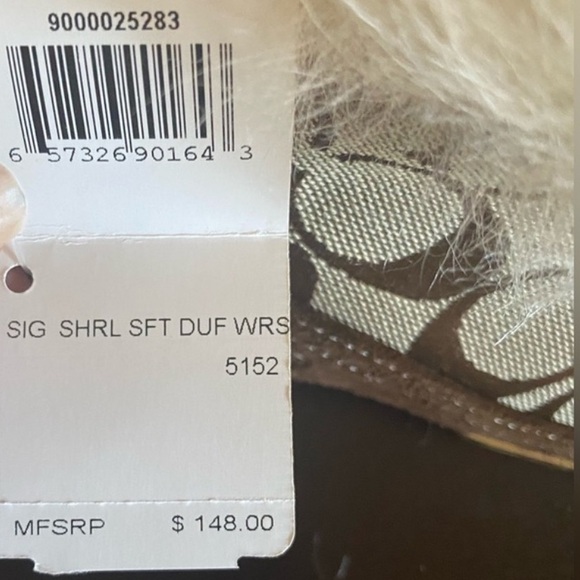 Coach Vintage Signature Suede & Shearling Wristlet Y2K Rare $148 NWT - Picture 4 of 11